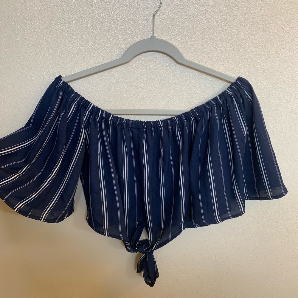 Cropped off the shoulder blouse. Size medium.